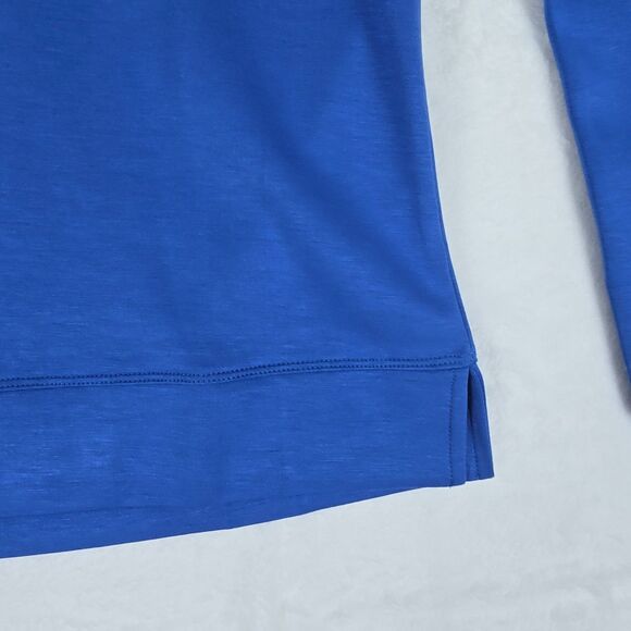 MEROKEETY Women’s Collared Long Sleeve Pullover Top Blue Small Casual Shirt - Picture 5 of 10